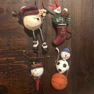 Four Christmas ornaments
